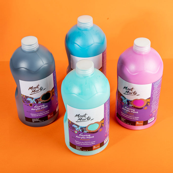 Pouring Acrylic Paint Premium 1L (33.8 US fl.oz) Bottle - Phthalo Turquoise