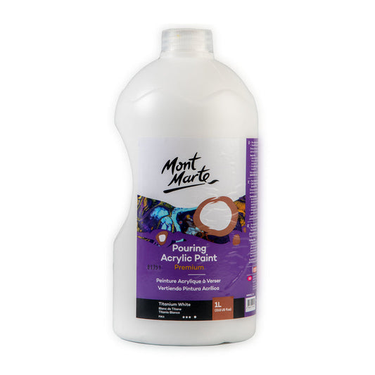 Pouring Acrylic Paint Premium 1L (33.8 US fl.oz) Bottle - Titanium White