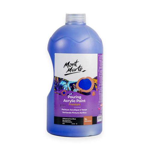 Pouring Acrylic Paint Premium 1L (33.8 US fl.oz) Bottle - Ultramarine Blue