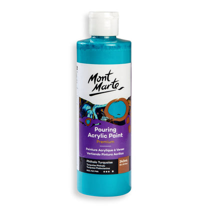Pouring Acrylic Paint Premium 240ml (8.12 US fl.oz) - Phthalo Turquoise