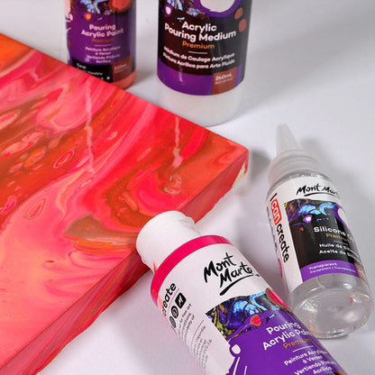 Pouring Acrylic Paint Set Premium 4pc x 120ml (4.05 US fl.oz) - Coral