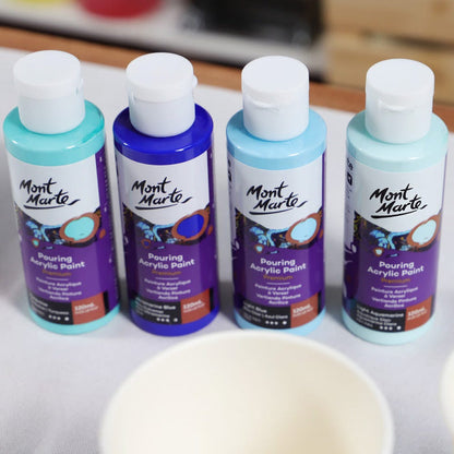 Pouring Acrylic Paint Set Premium 4pc x 120ml (4.05 US fl.oz) - Marina