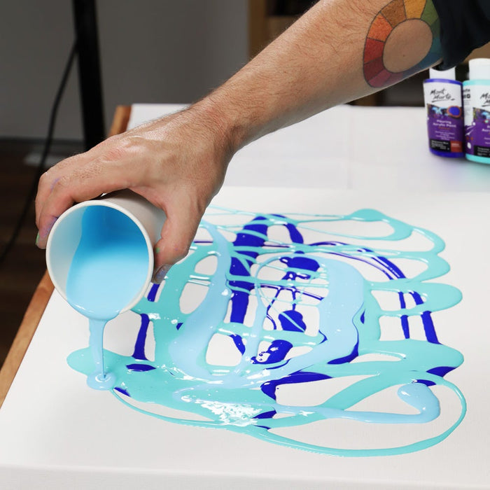 Pouring Acrylic Paint Set Premium 4pc x 120ml (4.05 US fl.oz) - Marina