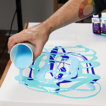 Pouring Acrylic Paint Set Premium 4pc x 120ml (4.05 US fl.oz) - Marina