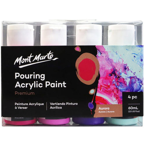 Pouring Acrylic Paint Set Premium 4pc x 60ml (2 US fl.oz) -  Aurora
