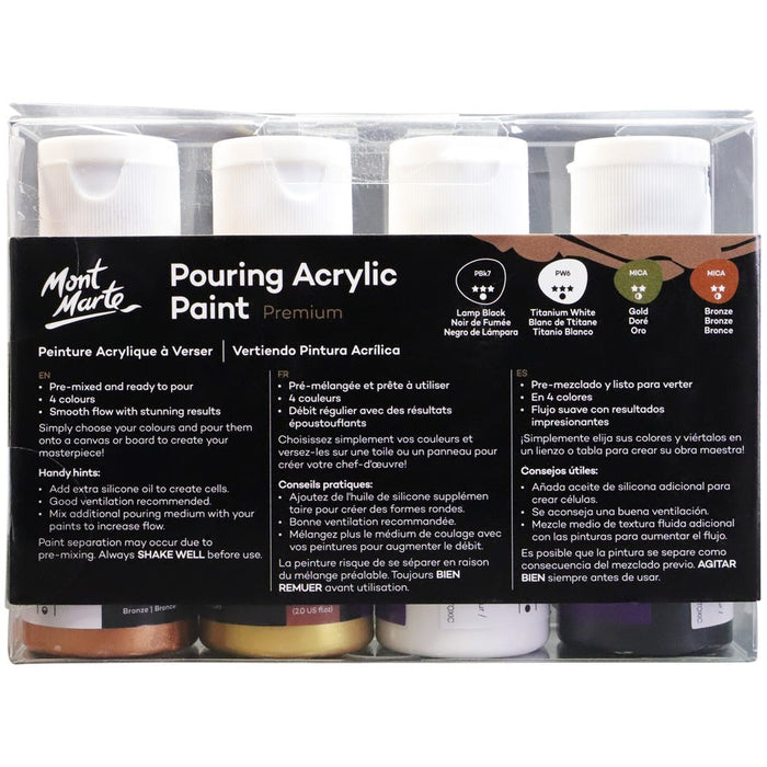 Pouring Acrylic Paint Set Premium 4pc x 60ml (2 US fl.oz) - Celestial