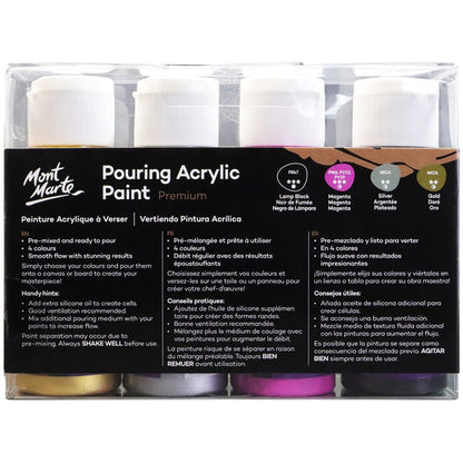 Pouring Acrylic Paint Set Premium 4pc x 60ml (2 US fl.oz) - Cosmic