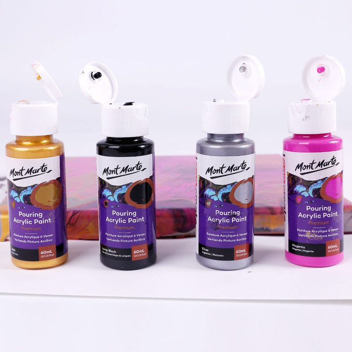 Pouring Acrylic Paint Set Premium 4pc x 60ml (2 US fl.oz) - Cosmic