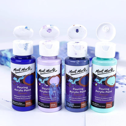 Pouring Acrylic Paint Set Premium 4pc x 60ml (2 US fl.oz) - Ethereal