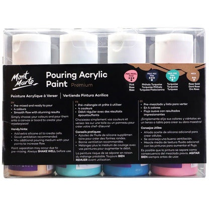 Pouring Acrylic Paint Set Premium 4pc x 60ml (2 US fl.oz) - Flamingo