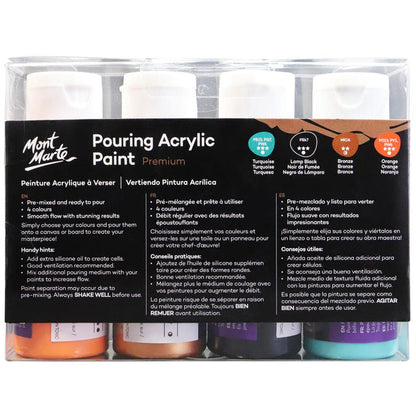Pouring Acrylic Paint Set Premium 4pc x 60ml (2 US fl.oz) - Symphony