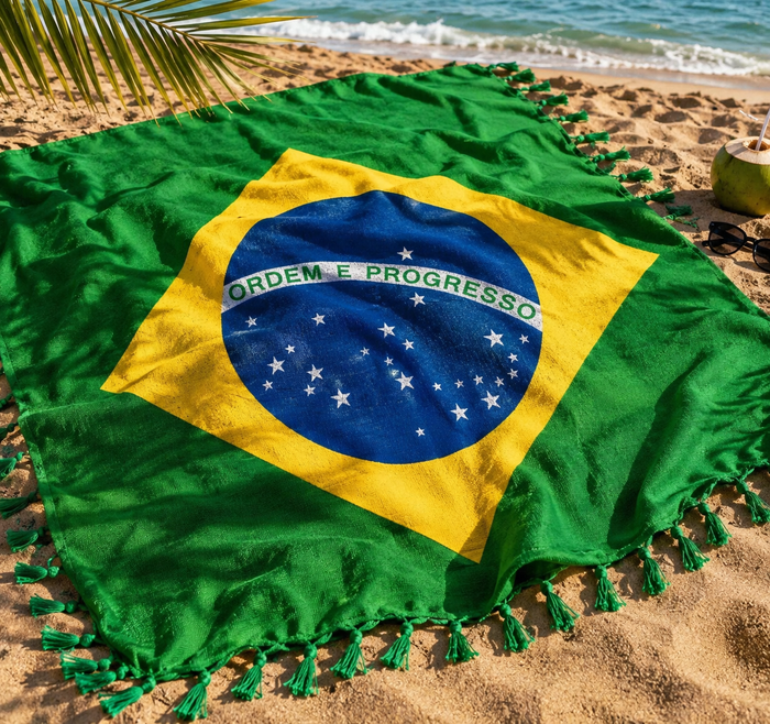 PRÉ VENDA Kit Glow do Brasil- Booster Autobronzeador + Solar Shine Iluminador + Canga do Brasil