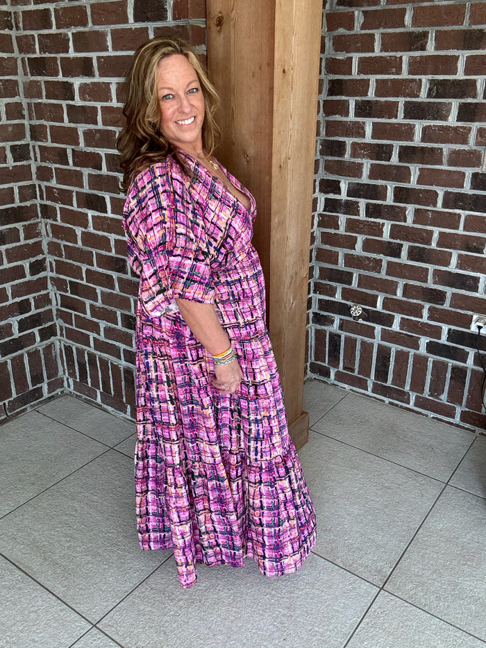 Pretty in Plaid Maxi Dress