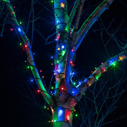 Pro Connect 10m 100 Multi Coloured Connectable String Lights Black Cable