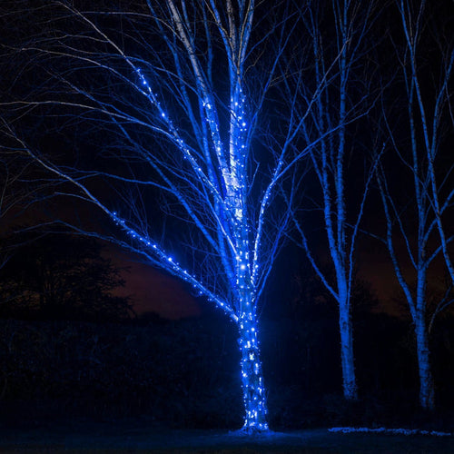 Pro Connect 15m 150 Blue Connectable String Lights Black Cable