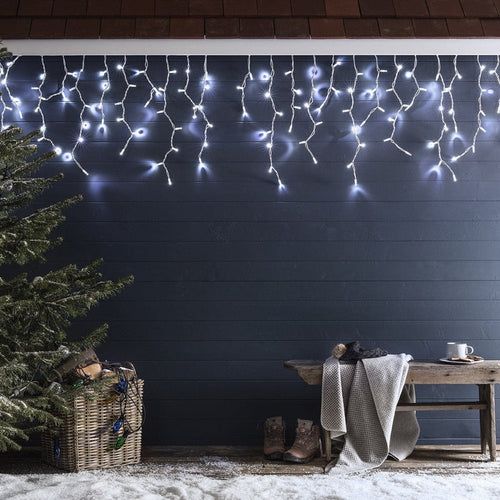 Pro Connect 4m 200 White Connectable Icicle Lights White Cable