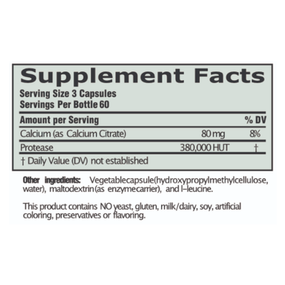Protease is an enzyme supplement aid with the symptoms of a variety of infections.