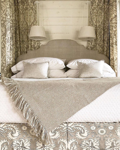 Quadrille Fabric: Borghese - Custom Camels on Cream / Ecru 100% Linen