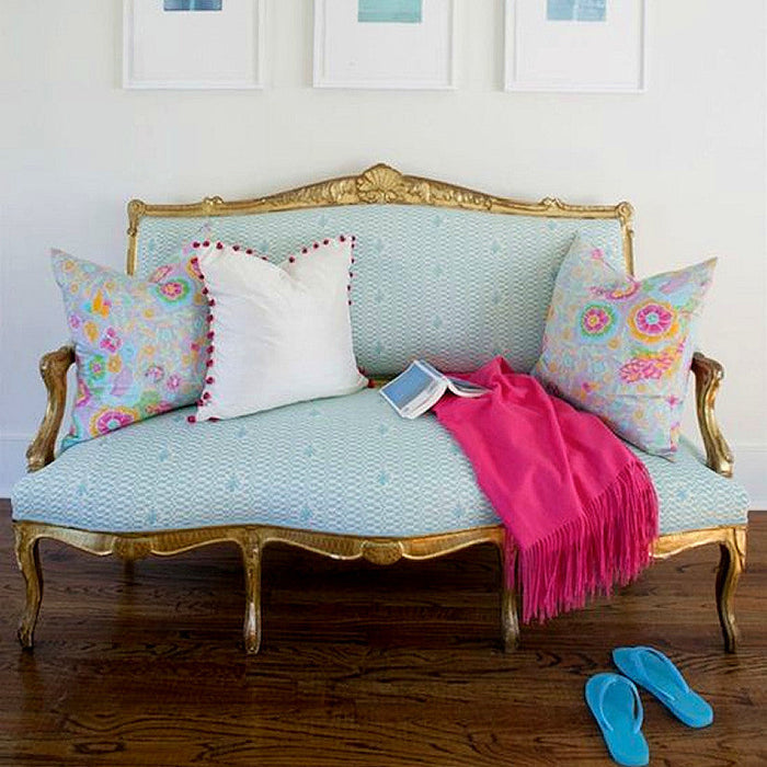 Quadrille Fabric: Carlo II - Custom Pumice on Cream Suncloth (OUTDOOR)