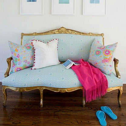 Quadrille Fabric: Carlo II - Custom Pumice on Cream Suncloth (OUTDOOR)