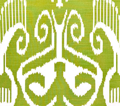 Quadrille Fabric: Nomad - Custom Lime on Tinted Belgian Linen / Cotton