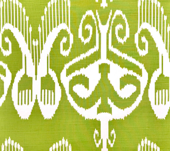Quadrille Fabric: Nomad - Custom Lime on Tinted Belgian Linen / Cotton
