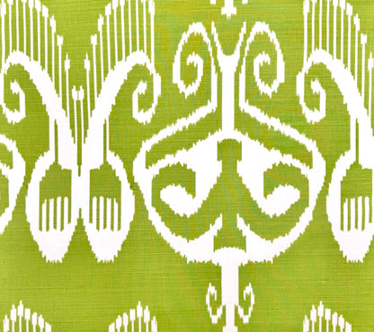 Quadrille Fabric: Nomad - Custom Lime on Tinted Belgian Linen / Cotton