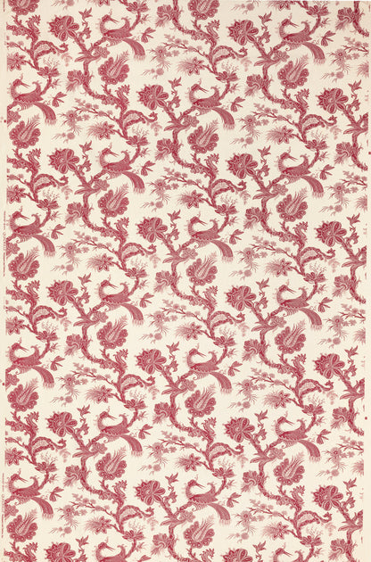 Quadrille Fabric: Paradis - Custom Burgundy on Tinted Belgian Linen / Cotton