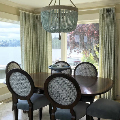 Quadrille Fabric: Puccini - Custom Slate Gray on Tinted 100% Linen