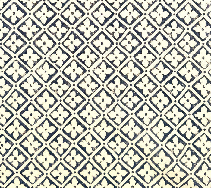 Quadrille Fabric: Puccini - Custom Slate Gray on Tinted 100% Linen