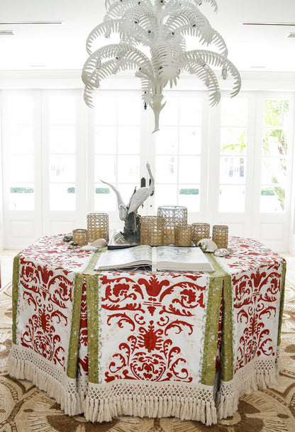 Quadrille Fabric: Tropical Damask - Custom Blue on Westover