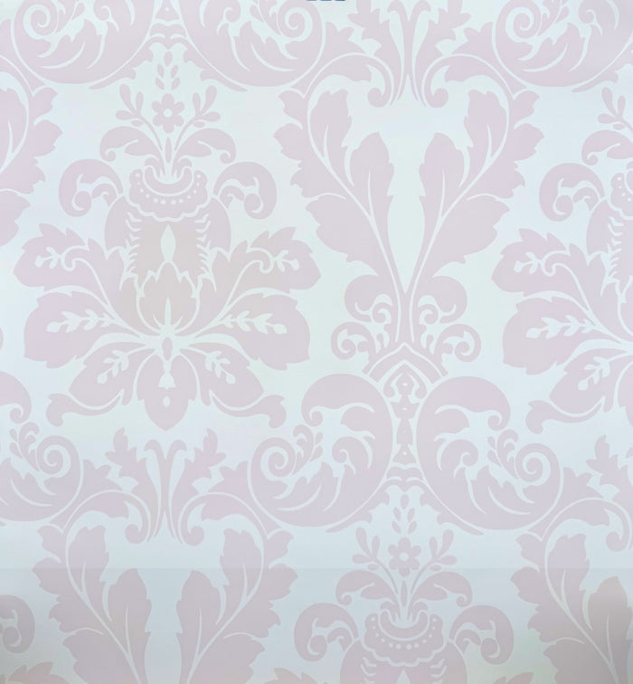 Quadrille Wallpaper: Monty - Custom Opal on White Paper (FIVE YARD MINIMUM)