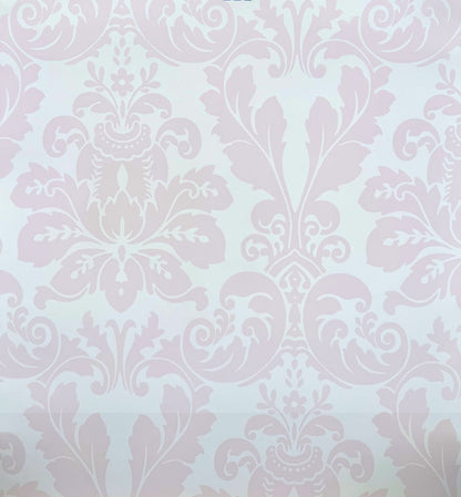 Quadrille Wallpaper: Monty - Custom Opal on White Paper (FIVE YARD MINIMUM)