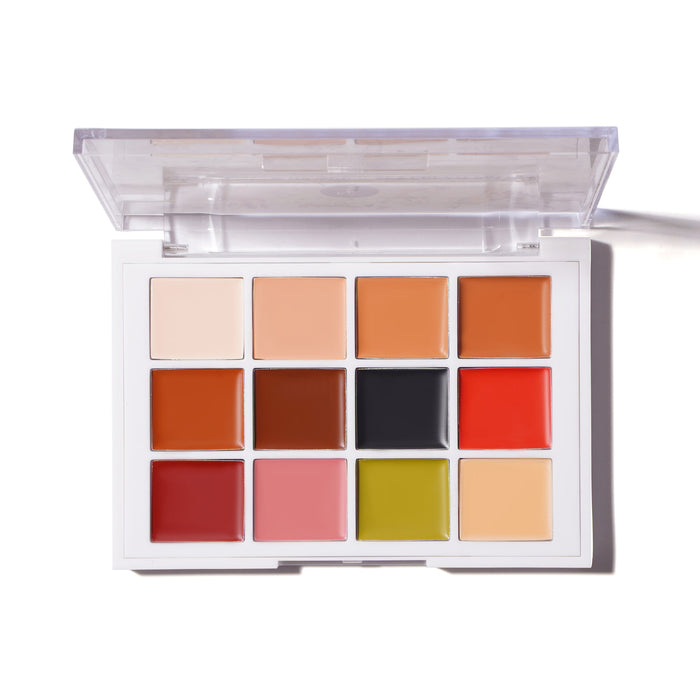 Quick-Set Tattoo Cover-Up Cream Palette open showing all 12 cream shades
