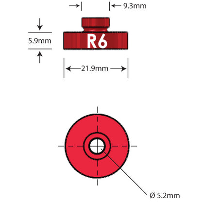 R6 Open Bore Adapter Dimensions