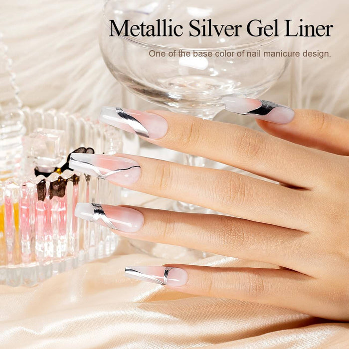 Rarjsm Metallic silver chrome gel