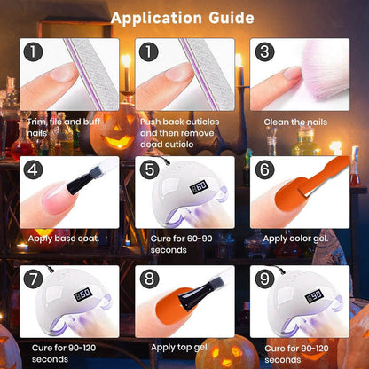 RARJSM ® Halloween 6 Colors Glow In The Dark Painting Nail Art Gel Liner Polish Set｜8ml 6pcs