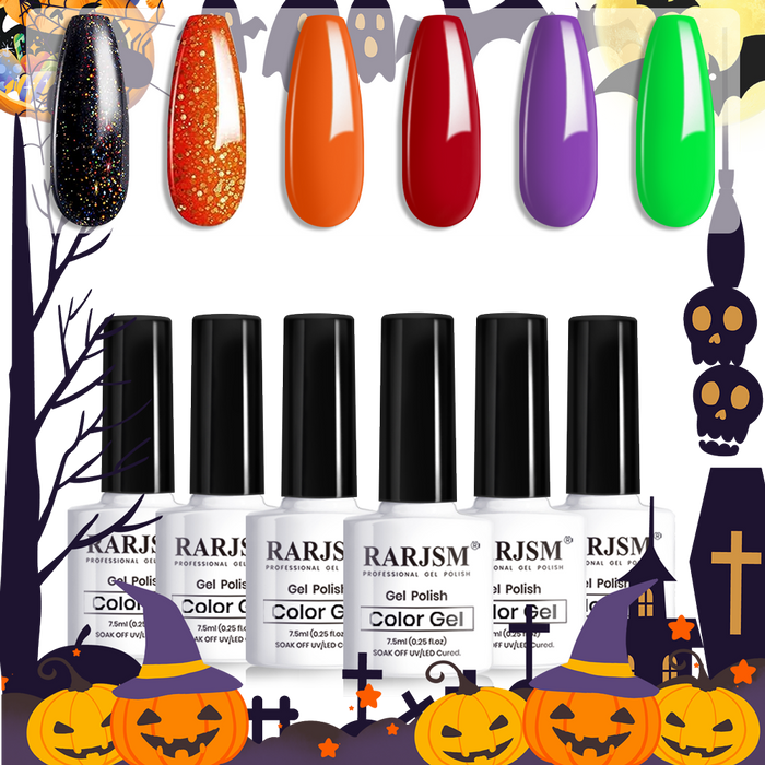 RARJSM ® Halloween Girl - 6 Shades Gel Nail Polish Set｜7.5ml 6pcs