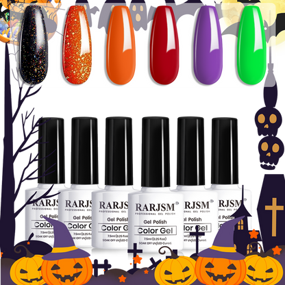 RARJSM ® Halloween Girl - 6 Shades Gel Nail Polish Set｜7.5ml 6pcs