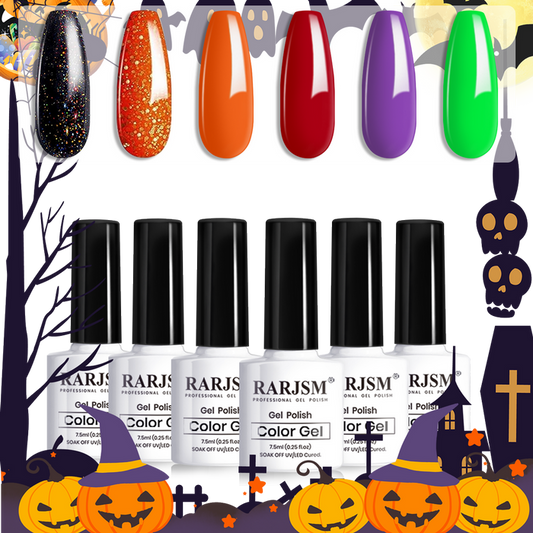 RARJSM ® Halloween Girl - 6 Shades Gel Nail Polish Set｜7.5ml 6pcs