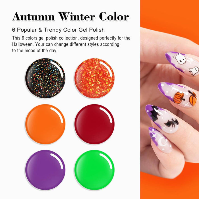 🎃Flash Sale🔥RARJSM ® Halloween Girl - 6 Shades Gel Nail Polish Set｜7.5ml 6pcs