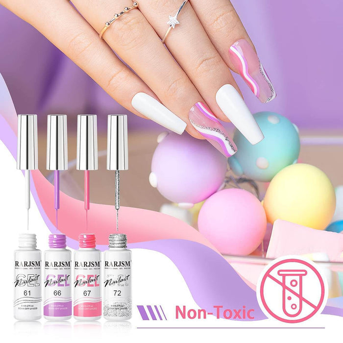 RARJSM ® Nail Art Gel Liner | 12 Colors Candy Color Painting Nail Gel Polish Set｜8ml 12pcs
