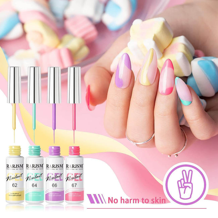 RARJSM ® Nail Art Gel Liner | 12 Colors Candy Color Painting Nail Gel Polish Set｜8ml 12pcs