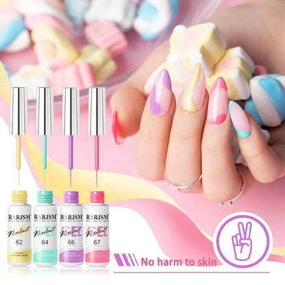 RARJSM ® Nail Art Gel Liner | 12 Colors Candy Color Painting Nail Gel Polish Set｜8ml 12pcs