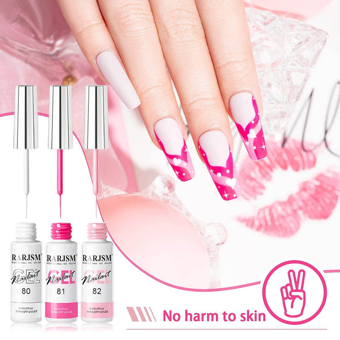 RARJSM ® Nail Art Gel Liner | 6 Classic Colors Pastel Color Painting Nail Gel Polish Set｜8ml 6pcs