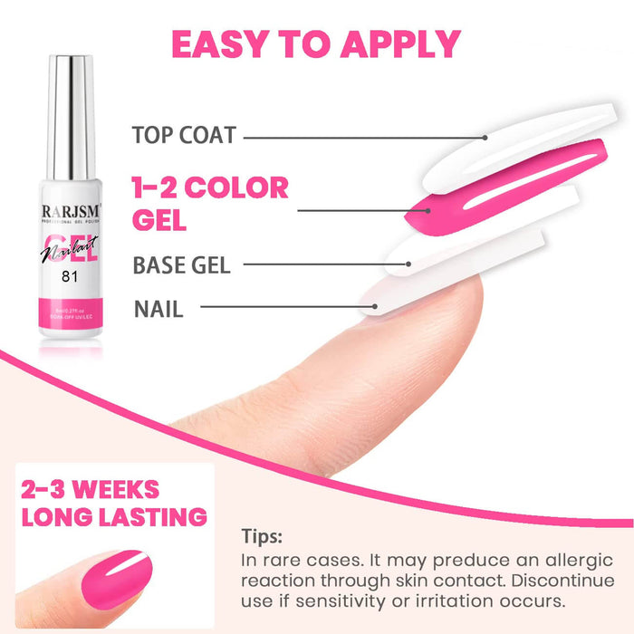 RARJSM ® Nail Art Gel Liner | 6 Classic Colors Pastel Color Painting Nail Gel Polish Set｜8ml 6pcs