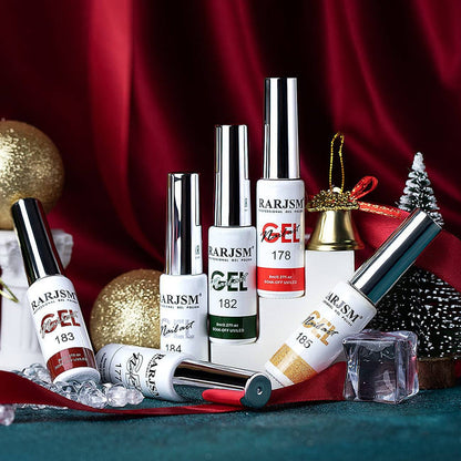 RARJSM ® Nail Art Gel Liner| Christmas Collection | 6 Colors Glitter Painting Nail Gel Polish Set｜8ml 6pcs
