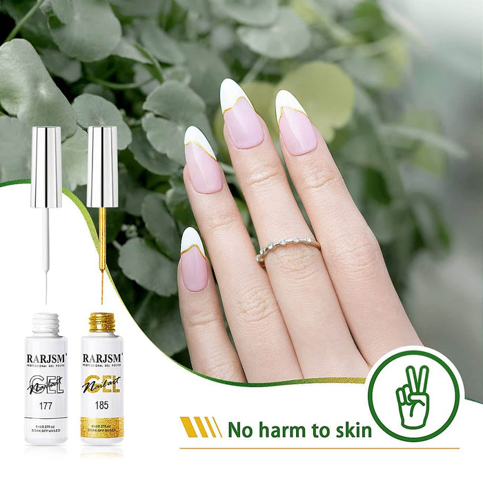 RARJSM ® Nail Art Gel Liner| Christmas Collection | 6 Colors Glitter Painting Nail Gel Polish Set｜8ml 6pcs