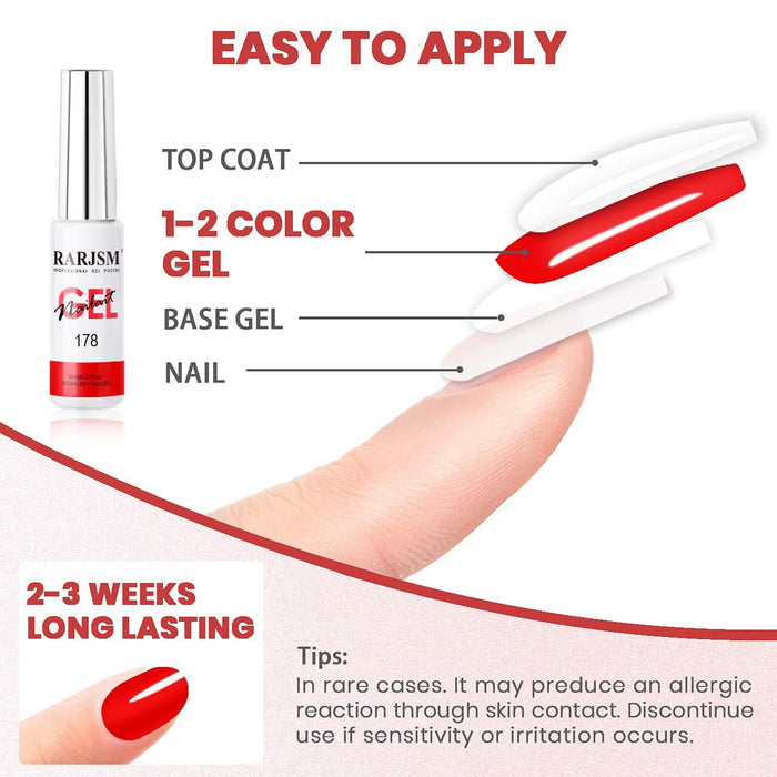 RARJSM ® Nail Art Gel Liner| Christmas Collection | 6 Colors Glitter Painting Nail Gel Polish Set｜8ml 6pcs