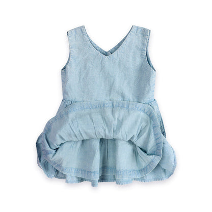 River Soft Denim Washed Baby Dress Layer (Organic)